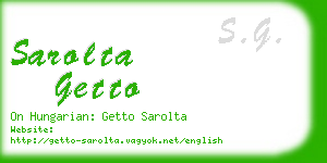 sarolta getto business card